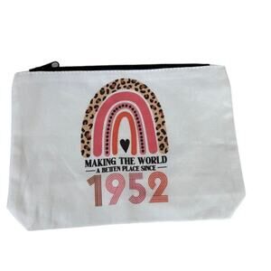 NWOT Women's Makeup Carryon Pencil Bag Birthday 1952 Rainbow